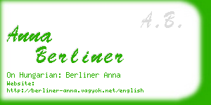 anna berliner business card